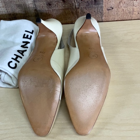 Chanel Sling Back heel, 37.5, Worn once - Picture 3 of 8